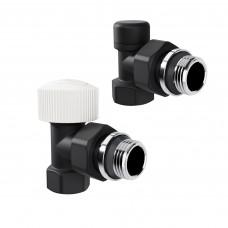 Набор термостатический угловой Royal Thermo Design 1/2"М30х1,5 Черный